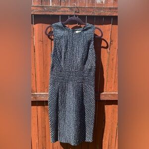 Shoshanna Black and Silver Midi Dress